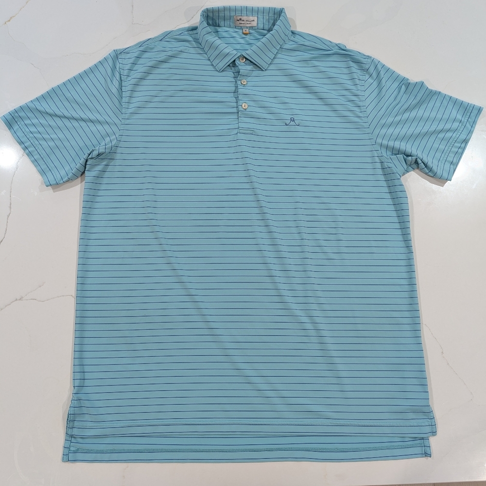Peter Millar Summer Comfort Men's XL Blue‎ Golf Performance Jersey Polo Stretch